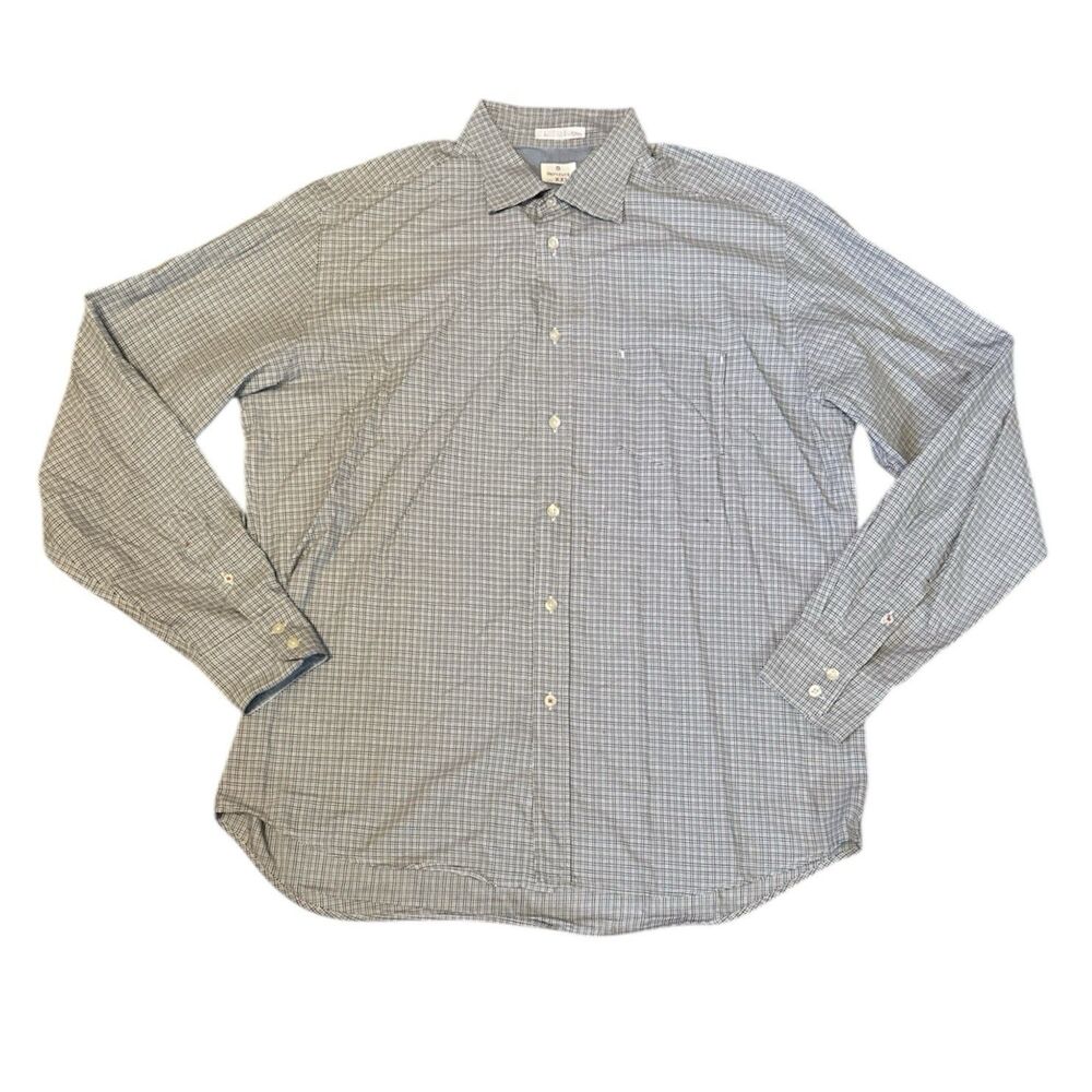 Hartford Shirt Mens Luxury Brand Long Sleeve Button Down XXL Blue green Plaid